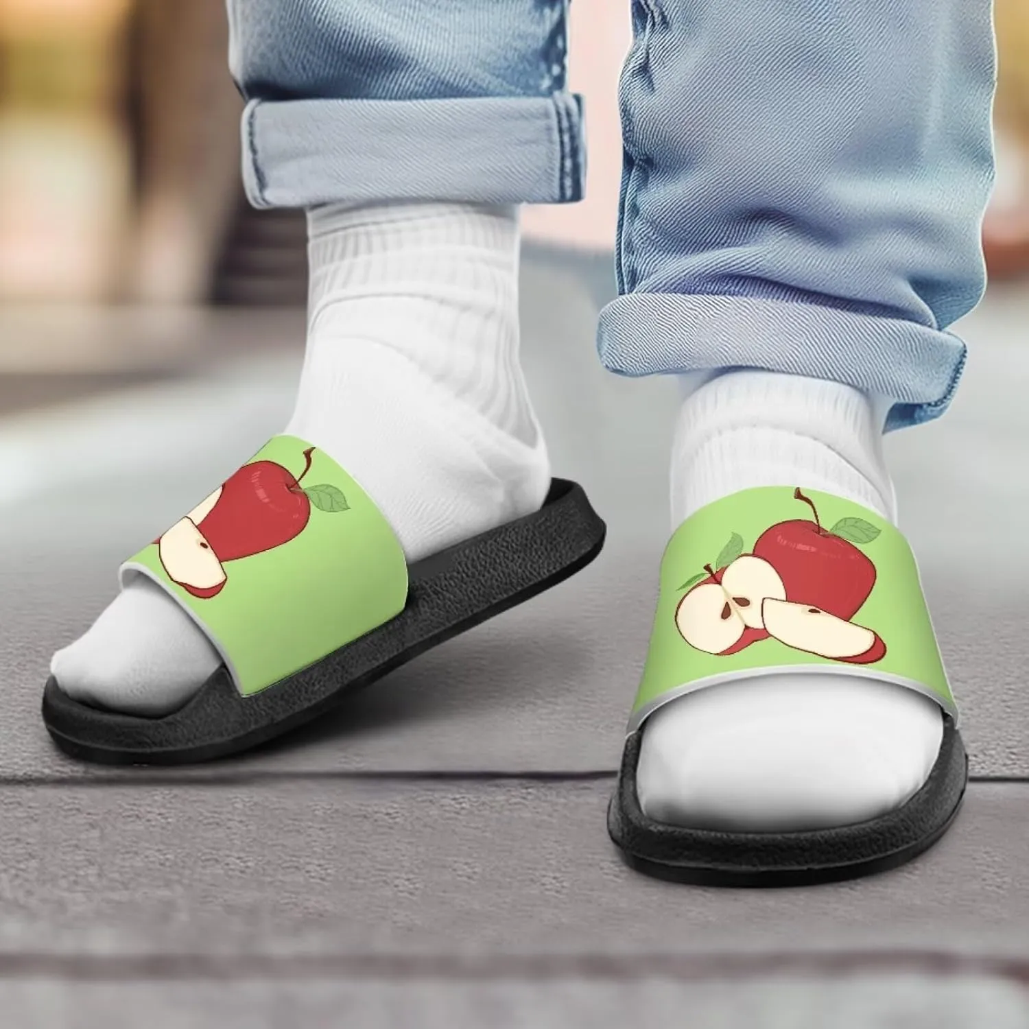 Fruit Design Kids Shower Slippers Anti Slip Water Shoes Summer Comfort Cushion Footbed Flats House Slipper