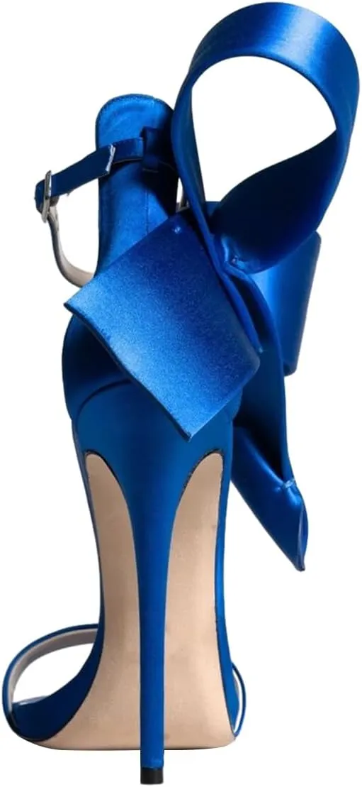 FSJ Women Bowknot Pumps D'Orsay Open Toe Ankle Strap Stiletto High Heel Sandal Wedding Party Dress Shoes Size 4-16 US