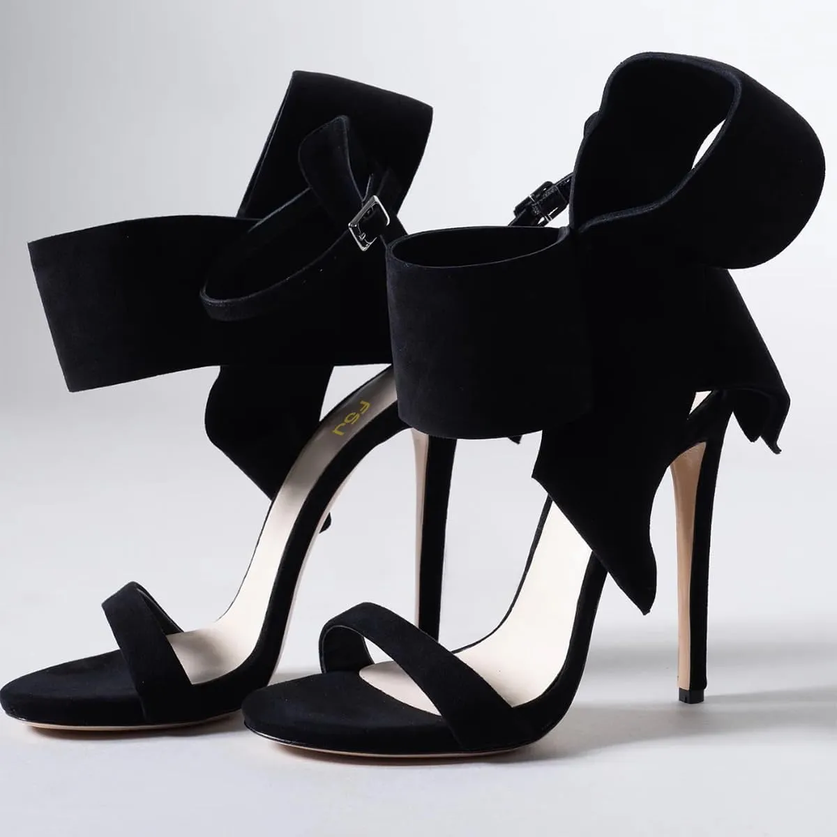 FSJ Women Bowknot Pumps D'Orsay Open Toe Ankle Strap Stiletto High Heel Sandal Wedding Party Dress Shoes Size 4-16 US