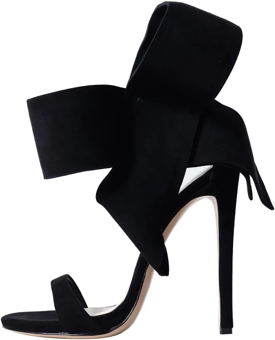 FSJ Women Bowknot Pumps D'Orsay Open Toe Ankle Strap Stiletto High Heel Sandal Wedding Party Dress Shoes Size 4-16 US