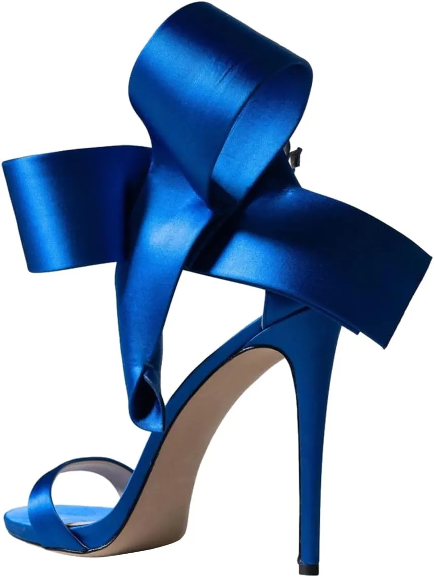 FSJ Women Bowknot Pumps D'Orsay Open Toe Ankle Strap Stiletto High Heel Sandal Wedding Party Dress Shoes Size 4-16 US