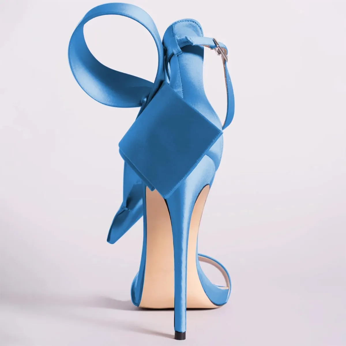 FSJ Women Bowknot Pumps D'Orsay Open Toe Ankle Strap Stiletto High Heel Sandal Wedding Party Dress Shoes Size 4-16 US
