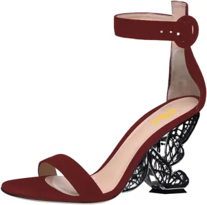 FSJ Women Dressy Open Toe Ankle Strap Butterfly High Heel Sandal Strappy Date Cocktail Nightclub Pumps Shoes Size 4-16 US
