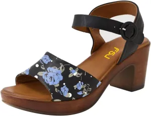 FSJ Women Platform Chunky Heel Sandals Wooden Block Heel Comfortable Open Toe Ankle Strap Wide Band Mid Heel Party Date Night Dance Shoes Size 4-16 US