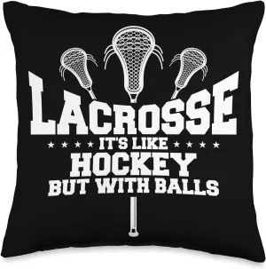 Funny Lacrosse Saying Player Team Trainer Lacrosse Throw Pillow