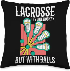 Funny Lacrosse Saying Player Team Trainer Lacrosse Throw Pillow