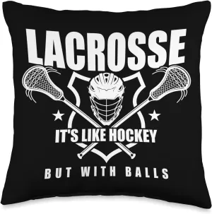 Funny Lacrosse Saying Player Team Trainer Lacrosse Throw Pillow