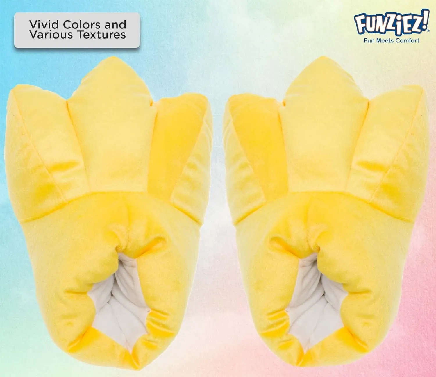 Funziez! Duck Feet Slippers - Plush Novelty Animal Costume House Shoes w/Comfort Foam