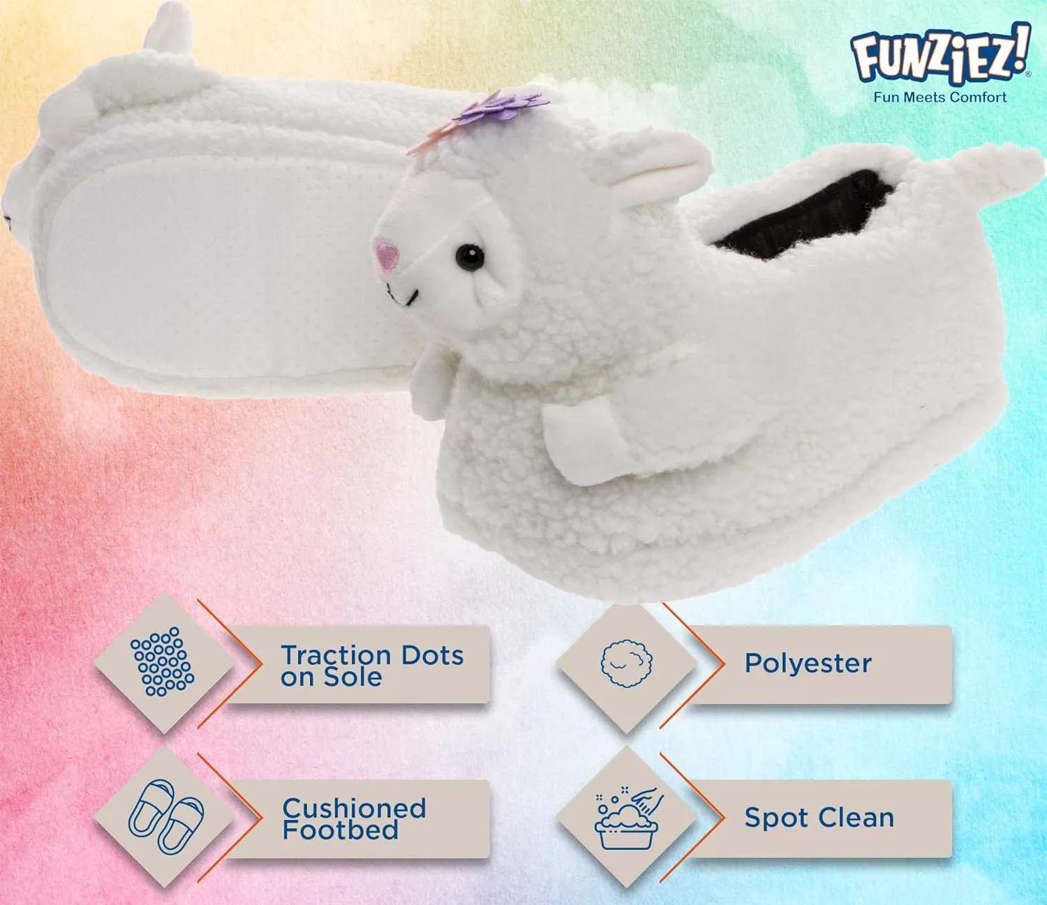 Funziez! Fuzzy Animal Slippers Womens & Mens, Funny Indoor House Shoes, Cute Stocking Stuffer Gift Holiday Christmas Hanukkah