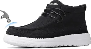 Furuian Steel Toe Shoes for Men High-top Safety Shoes for Men Lightweight Work Boots Canvas Steel Toe Sneakers Comfortable Work Loafers Zapatos De Trabajo para Hombres
