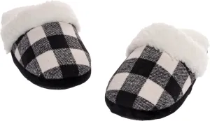 Fuzzy Buffalo Plaid Slippers for Women & Men, Sherpa House Shoes for Indoor & Outdoor, Fluffy Slides, Slide On Cute Novelty