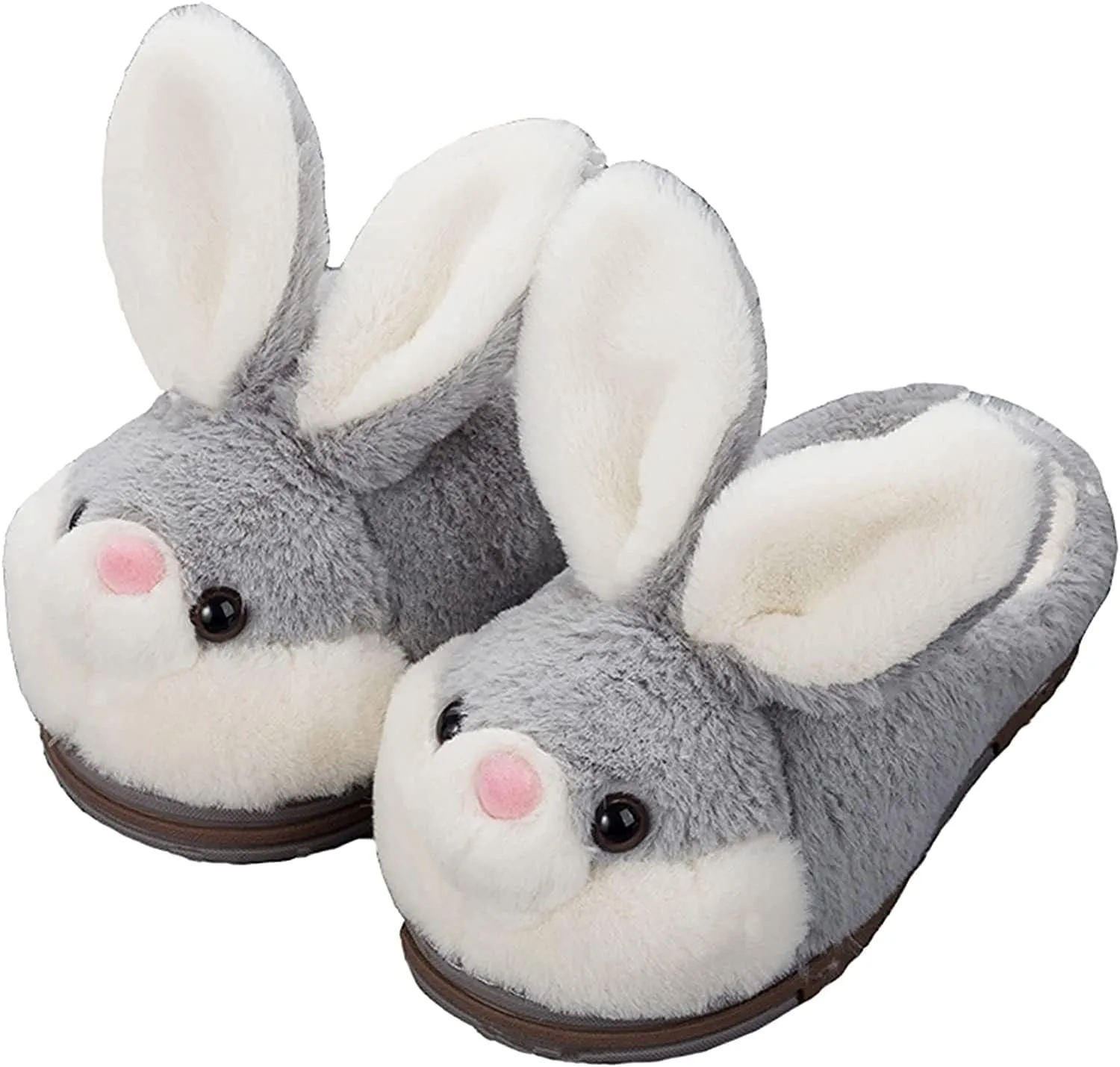 Fuzzy Bunny Slippers for Girls Warm Winter Slippers Women Home Slippers Plush Animal Slippers Pink Slippers