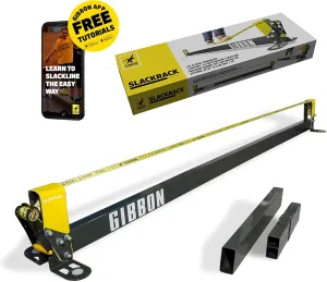 GIBBON Slackrack - Freestanding Outdoor or Indoor Slackline - Slack Line for Kids & Adults - Balance Trainer - Setup in 7ft or 10ft