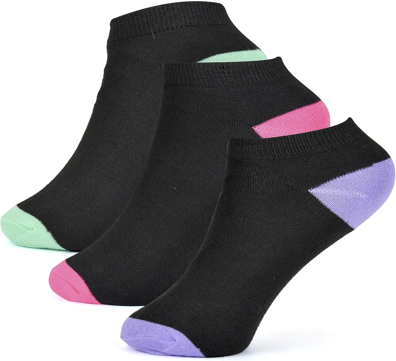 Girls Premium Gym Yoga Trainer Contrast Heel & Toe Socks Moisture Socks Comfortable Perfect Workout Socks