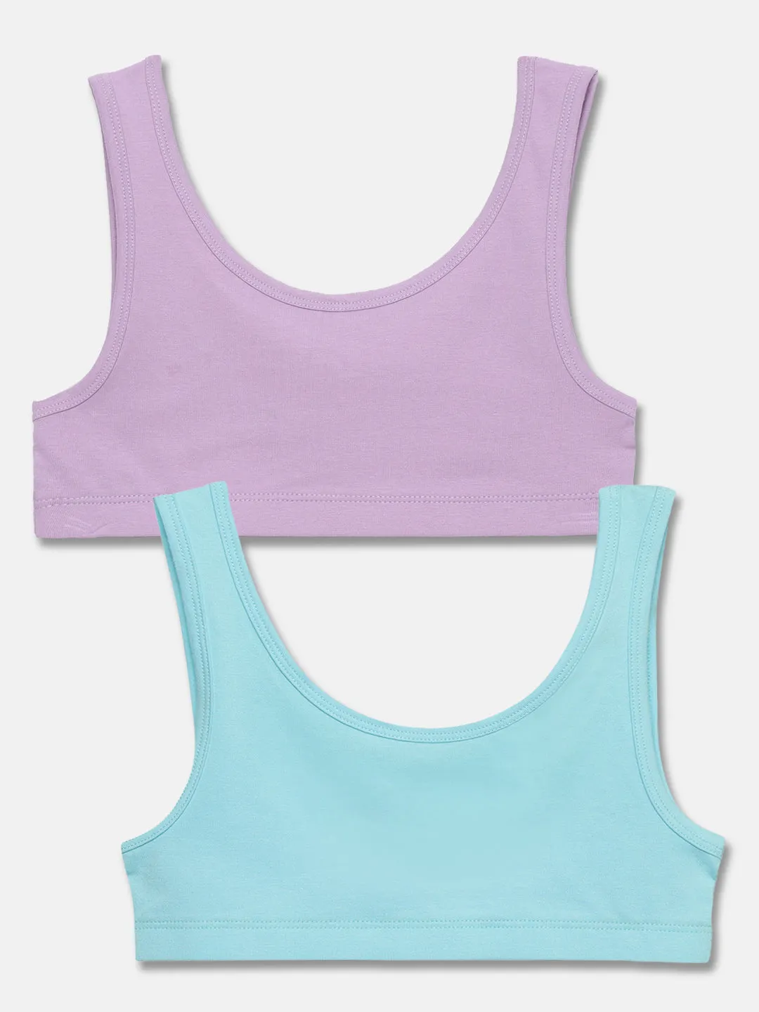 GIRLS TRAINER BRA, LAVENDER/BLUE