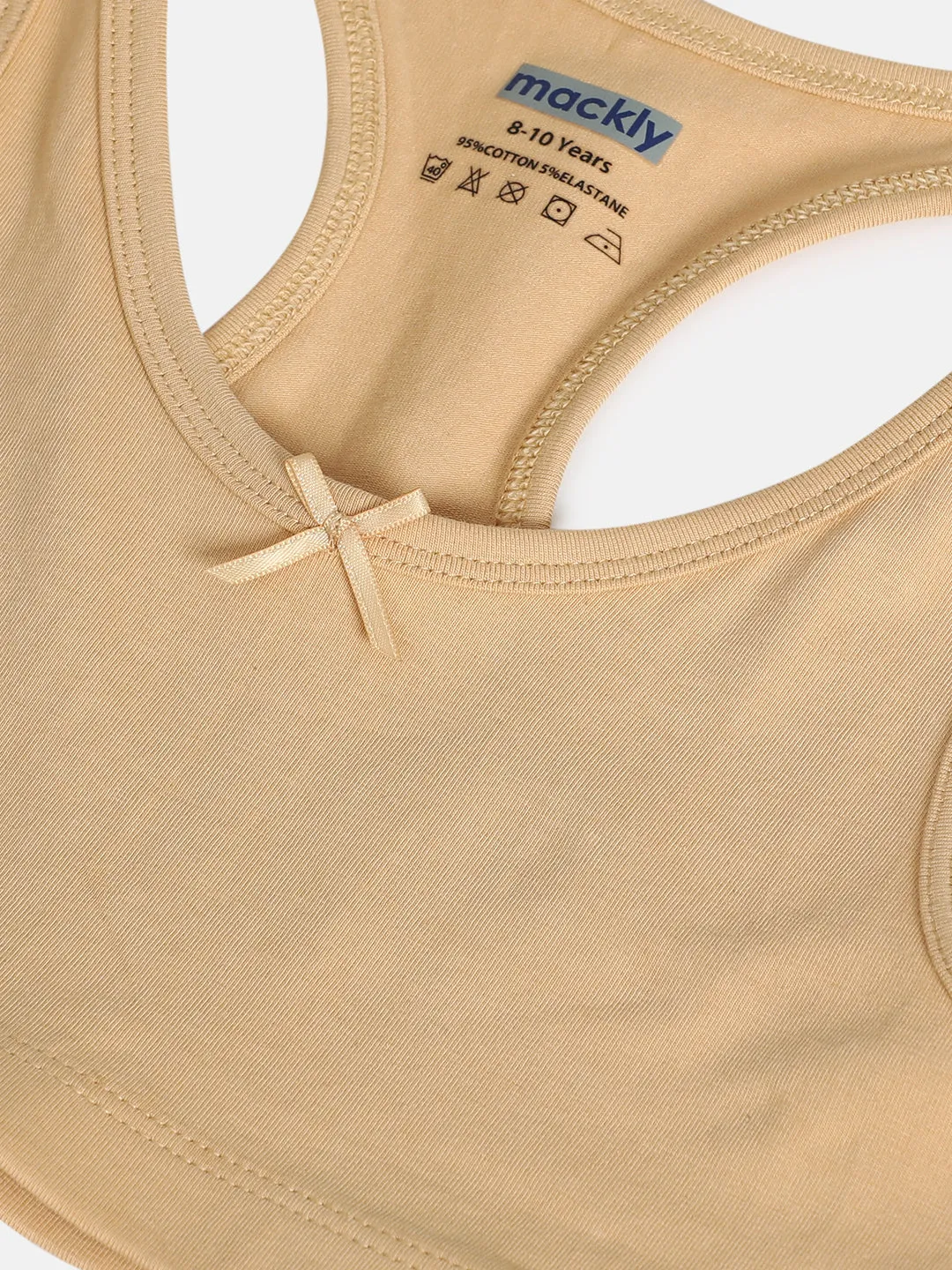 Girls Trainer Bra Racer Back, Beige