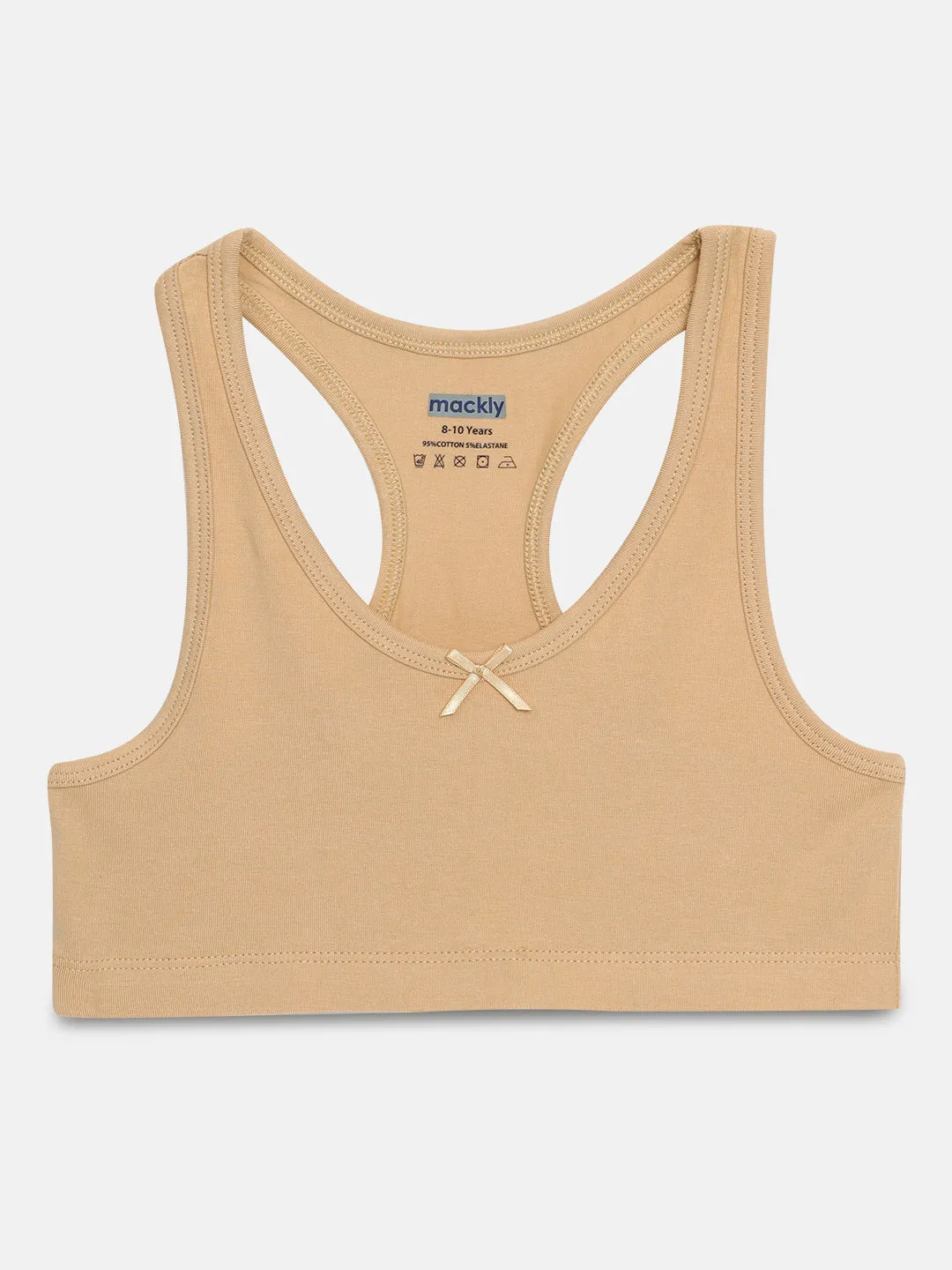 Girls Trainer Bra Racer Back, Beige