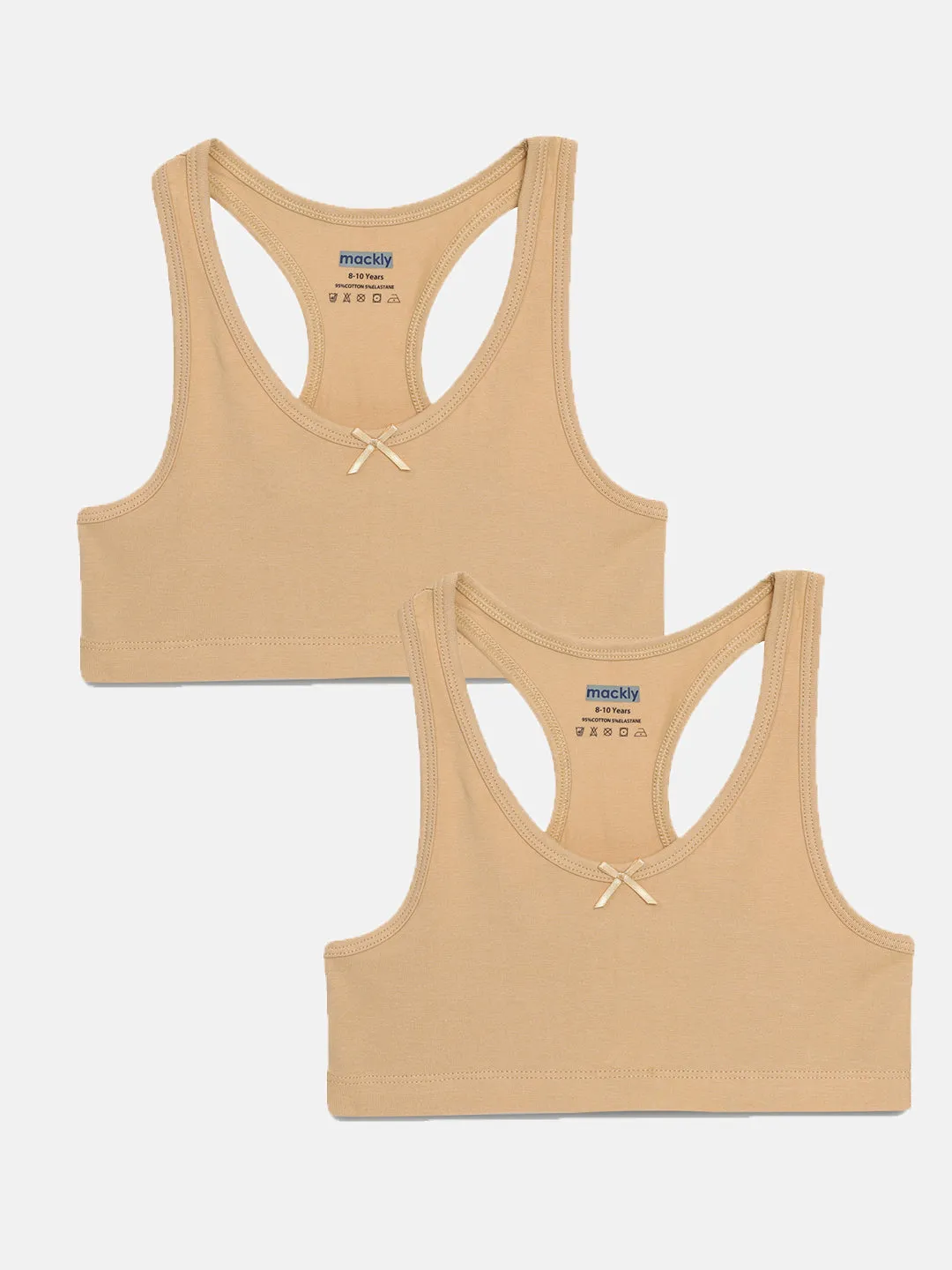 Girls Trainer Bra Racer Back, Beige