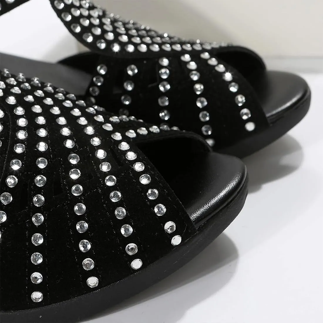 Glow Step Orthopedic Sandals, Low Heel Cut-Out Sandal,Comfortable Sports Slippers Arch Support,Non-Slip Shoes Sparkly Rhinestone Open Toe Dress Shoes