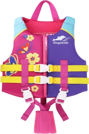 Gogokids Kids Swim Vest, Floaties for Toddler Learn to Swim, Float Jacket with Adjustable Safety Strap, Pool Floation Swimwear for Boys Girls 20-70 lbs, Age 1-9 Years