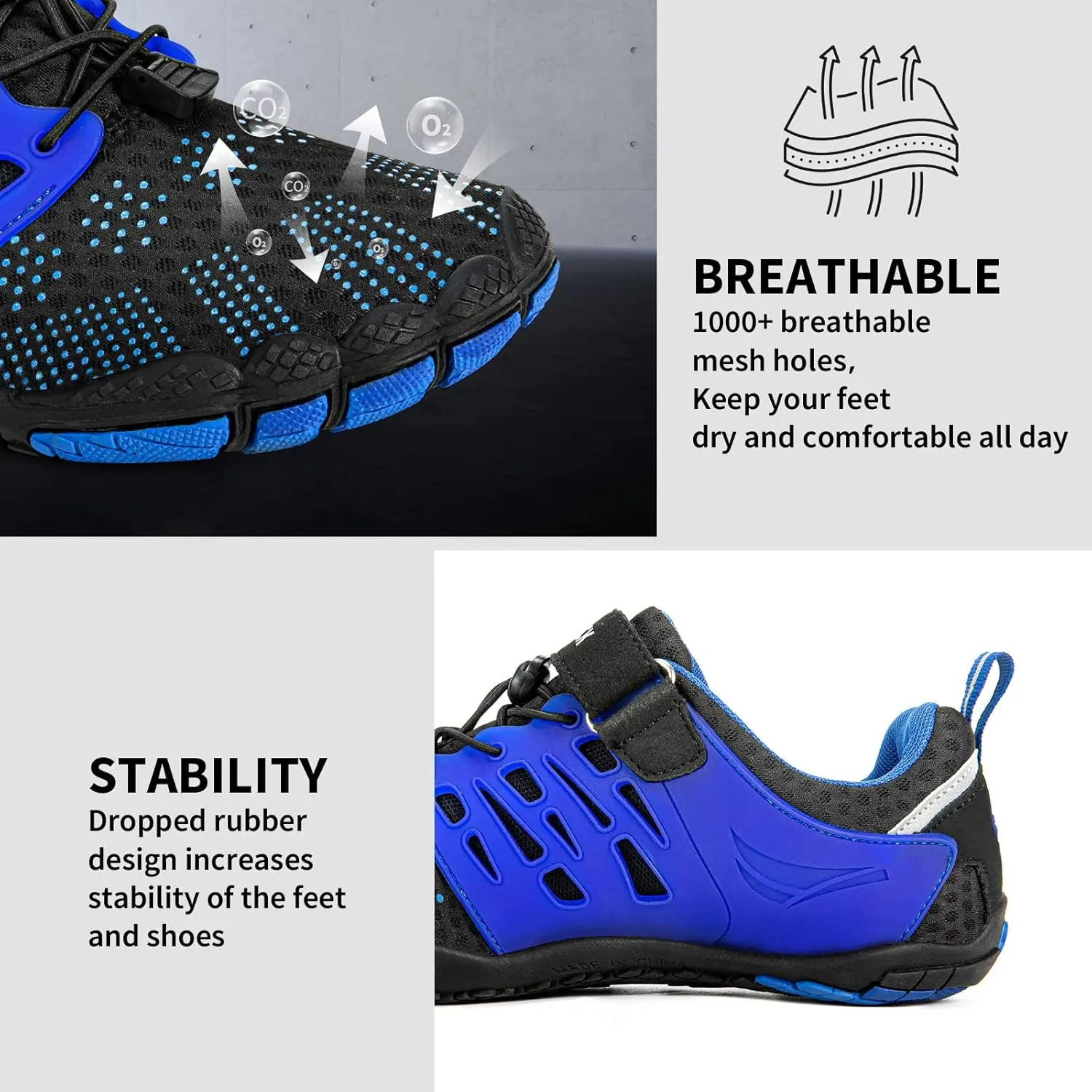 Grand Attack Men's Barefoot Shoes|Minimalist Cross-Trainer|Zero Drop Sole|Wide Toe Box