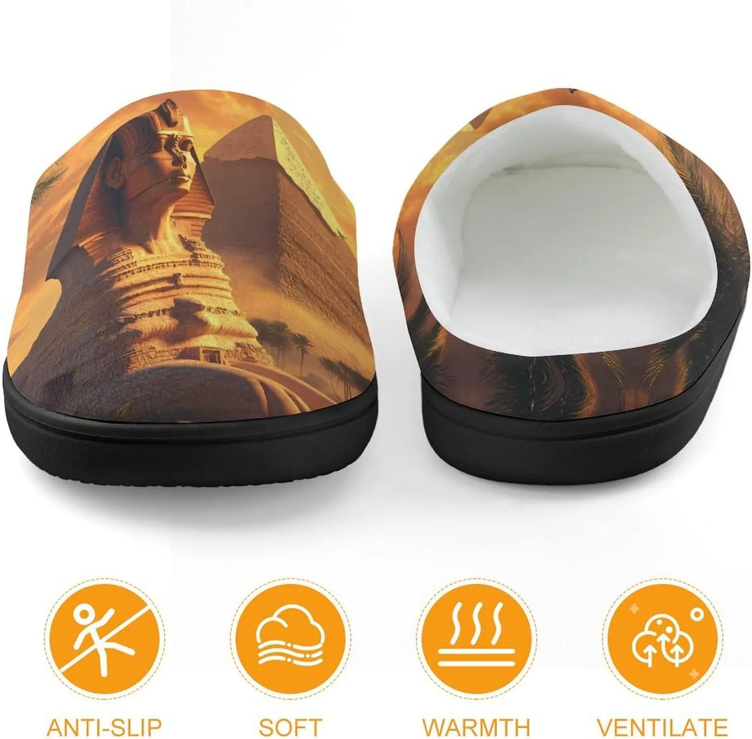Great Sphinx And Pyramids of Giza Ancient Egypt Slippers Non-slip House Slippers Home Shoes Indoor Outdoor Slippers For Girls Boys