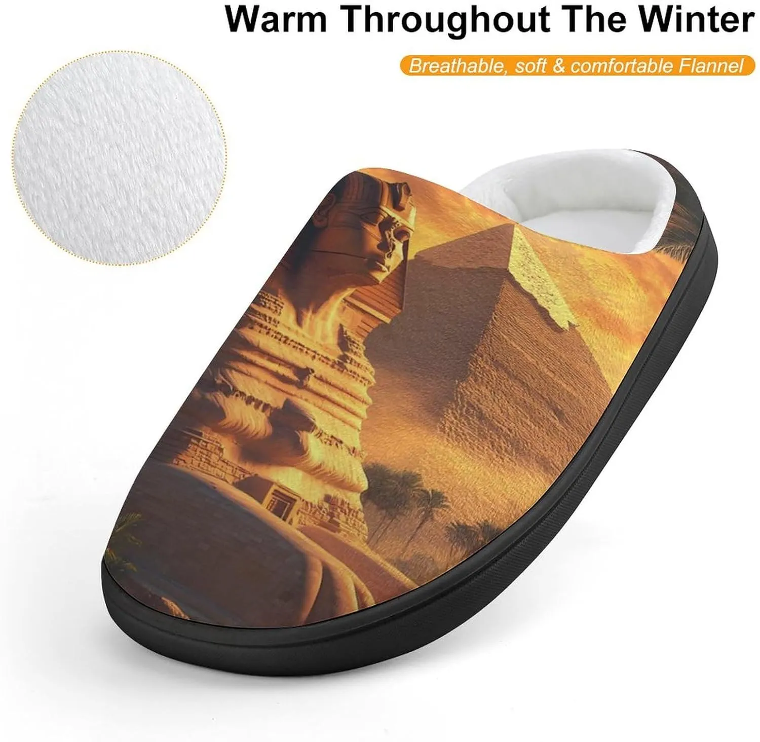 Great Sphinx And Pyramids of Giza Ancient Egypt Slippers Non-slip House Slippers Home Shoes Indoor Outdoor Slippers For Girls Boys