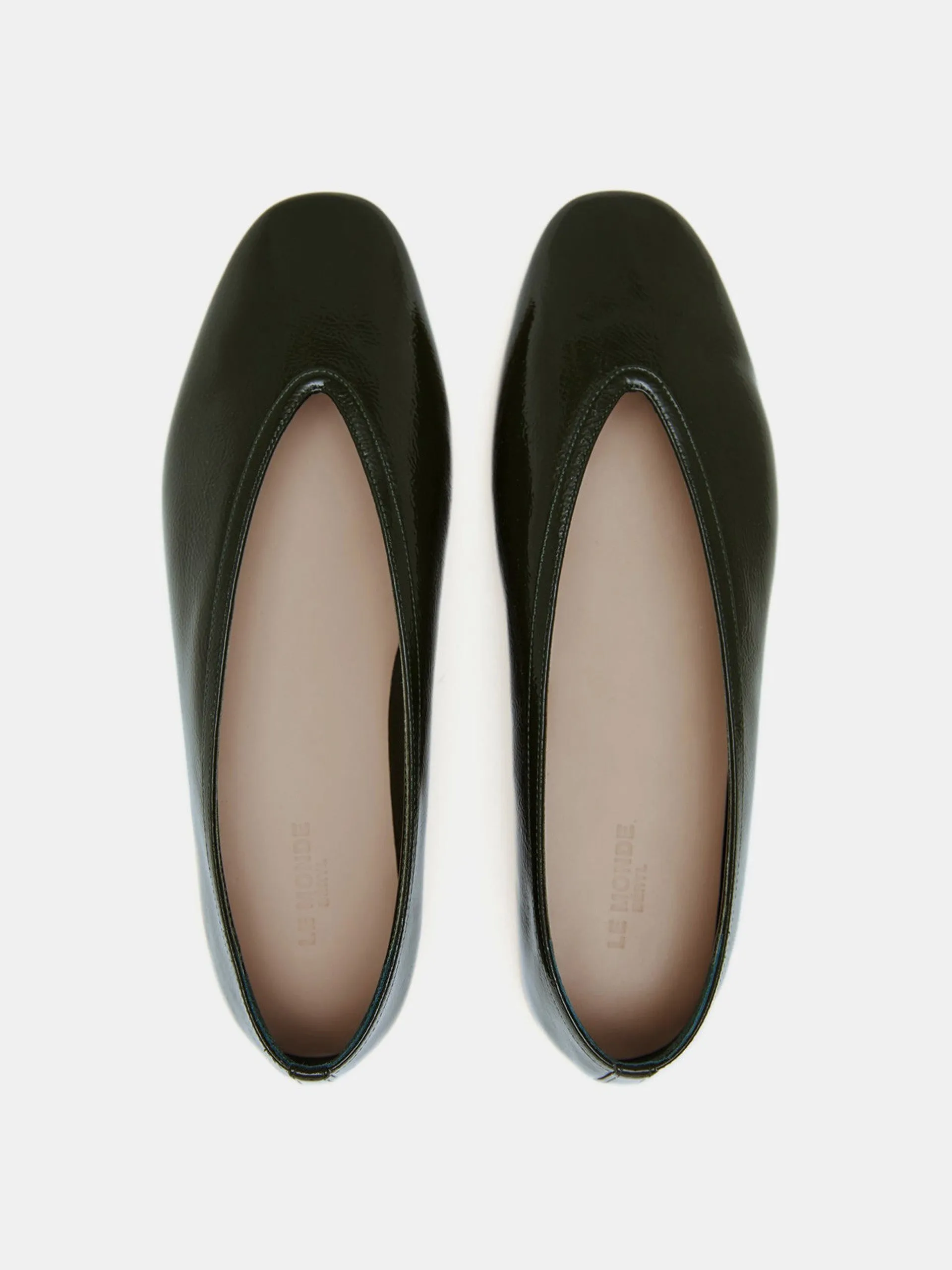 Green patent leather Luna slippers