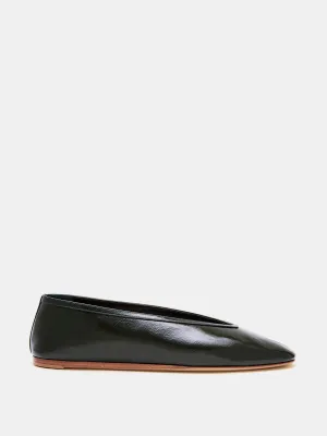 Green patent leather Luna slippers