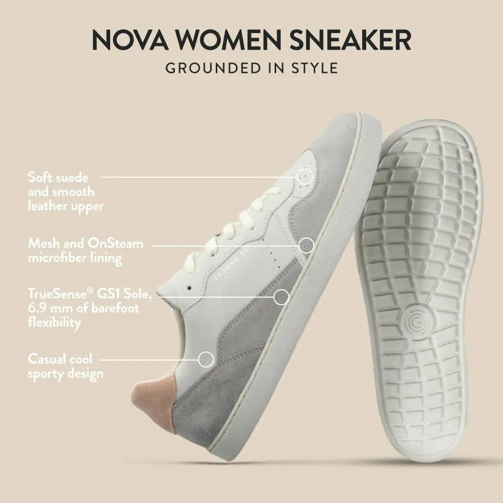 GROUNDIES Nova Barefoot Shoes for Women - Trainer Sneakers for Women with Foot-Friendly Wide Toe Box, Neutral Footbed, and Non Slip Zero Drop Outsole