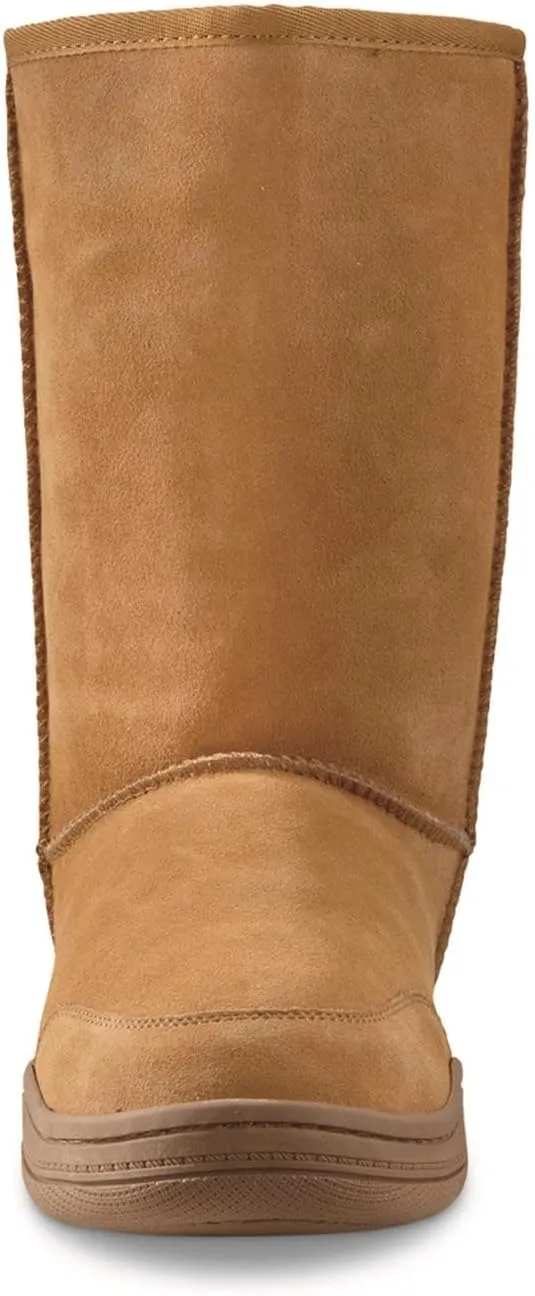 Guide Gear Men’s 10" Suede Slipper Boots, Wool Cozy Cushioned House Shoes