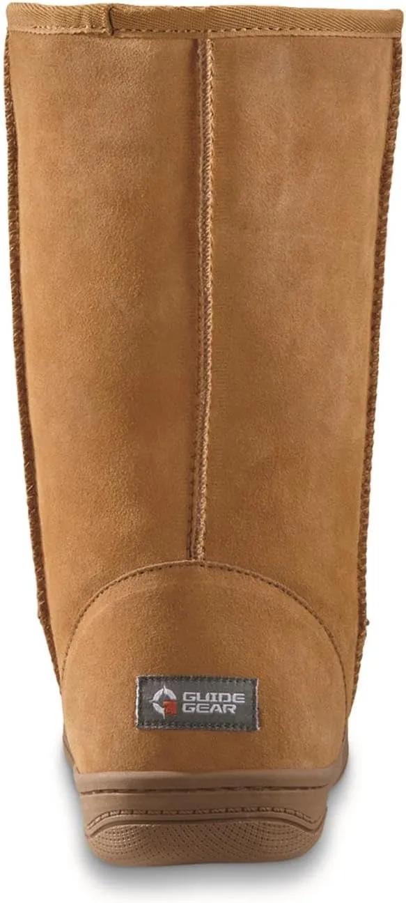 Guide Gear Men’s 10" Suede Slipper Boots, Wool Cozy Cushioned House Shoes