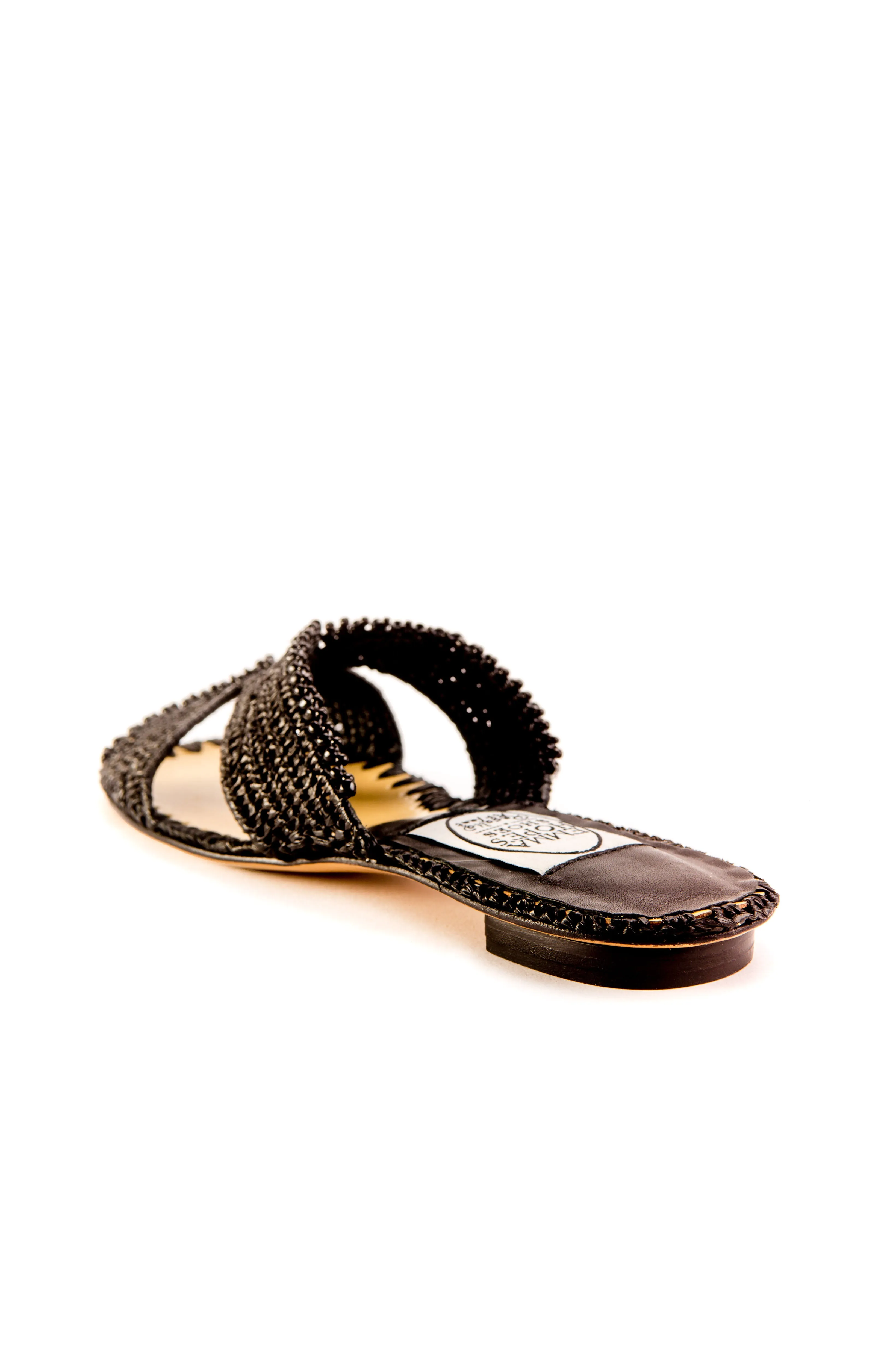 H Sandal Raffia Beaded-Black