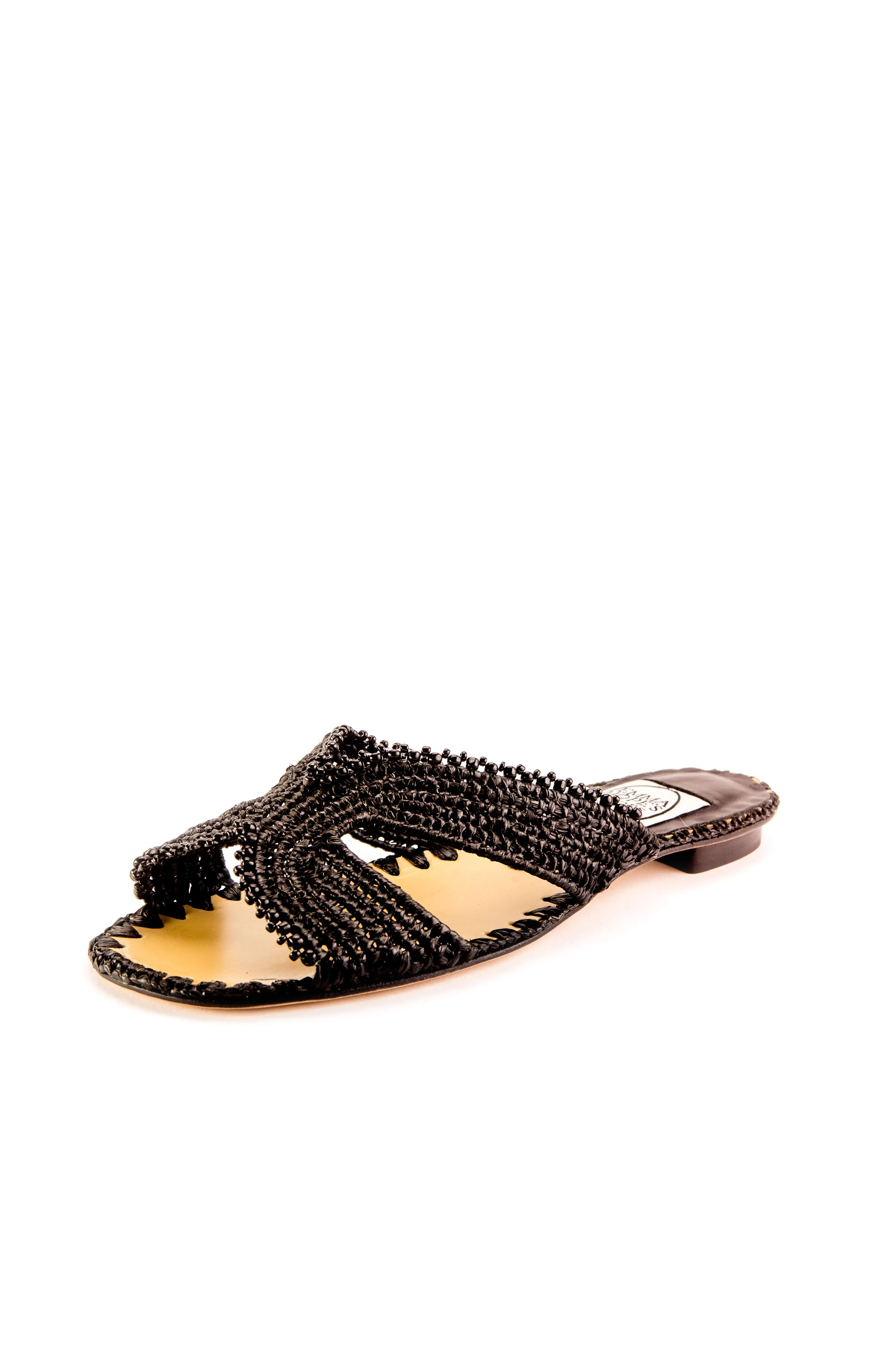 H Sandal Raffia Beaded-Black