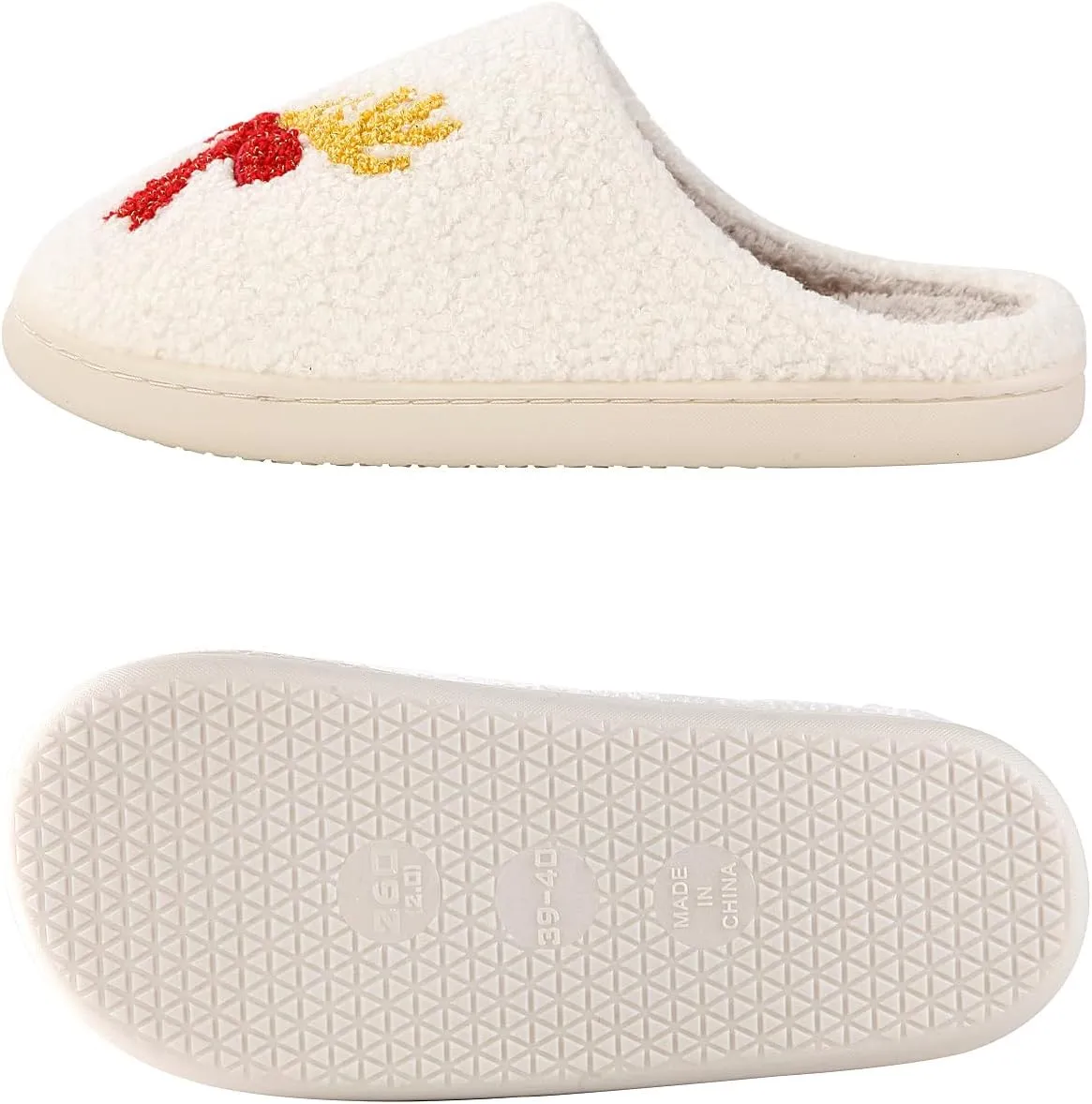 Halloween Pumpkin Slippers for Womens Mens Cute Cartoon Slippers Plush Warm Memory Foam Shoes