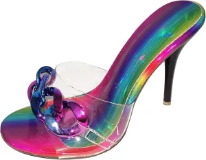 Hanfike Stiletto High Heel Mule Sandals for Women Slip on Summer Slide Shoes