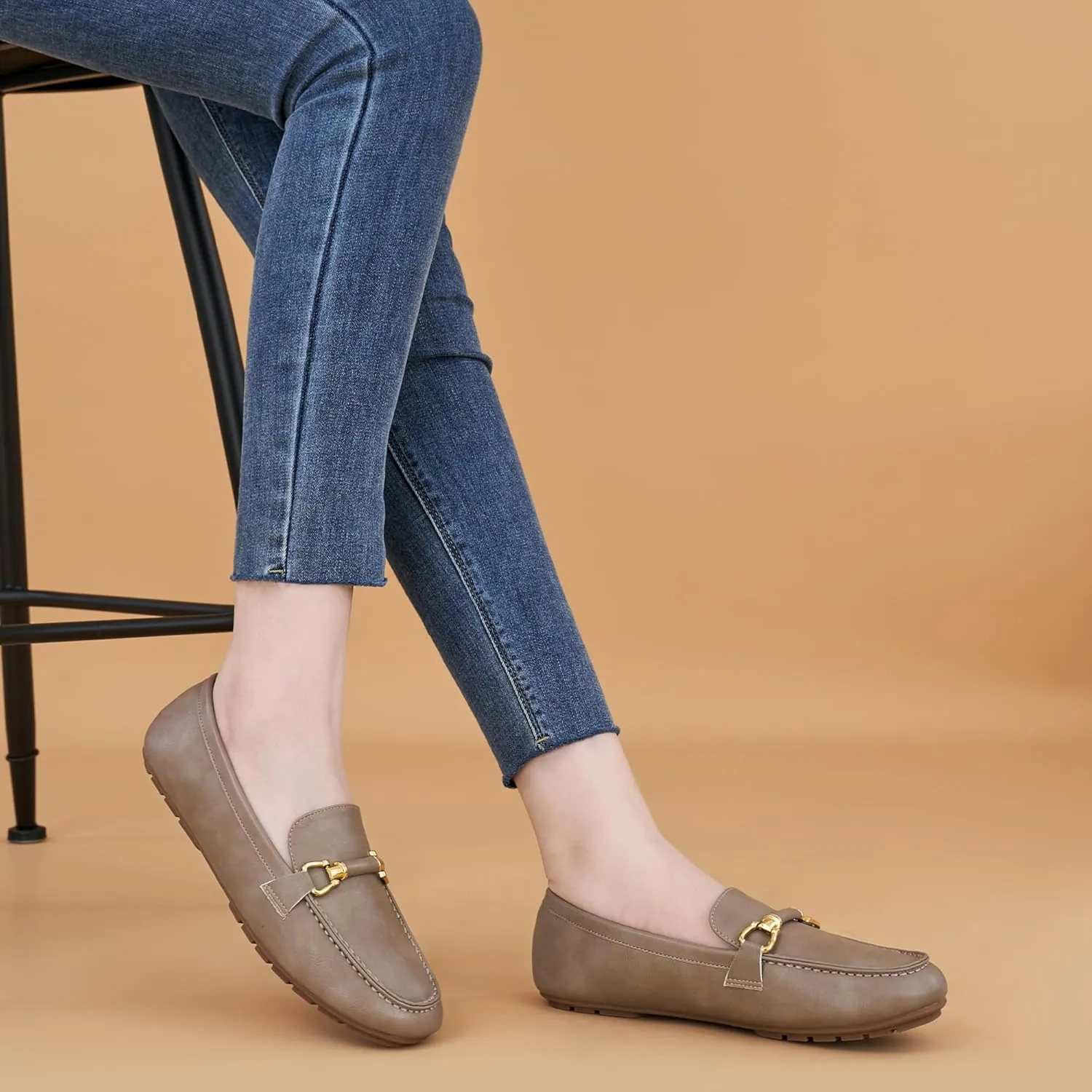 HARENCE Loafers for Women Comfortable Slip On Business Work Flats Shoes Casual Driving Moccasins Penny Loafer