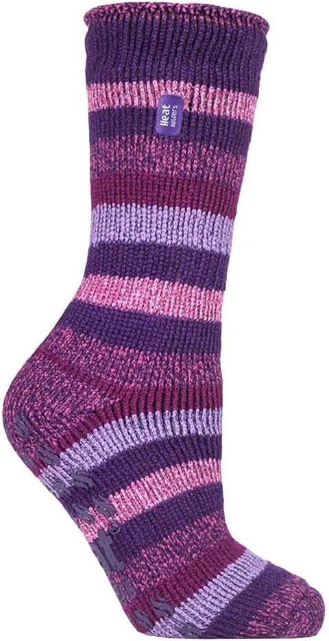 HEAT HOLDERS Ladies 2.3 Tog Chunky Thermal Slipper Socks with Non Slip Grippers