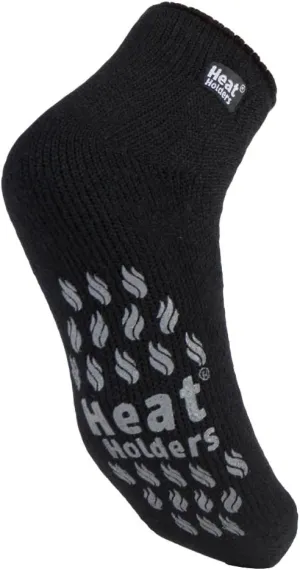 HEAT HOLDERS - Mens Non Skid Low Cut Thermal Ankle Slipper Socks with Grippers