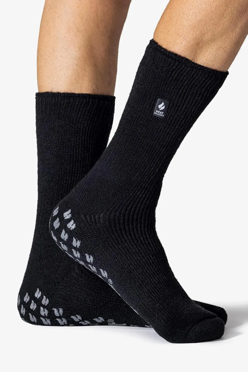 HEAT HOLDERS - Mens Thick 2.3 TOG Non Skid Thermal Slipper Socks with Grippers