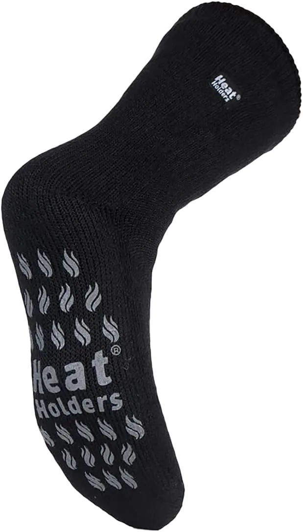 HEAT HOLDERS - Mens Thick 2.3 TOG Non Skid Thermal Slipper Socks with Grippers