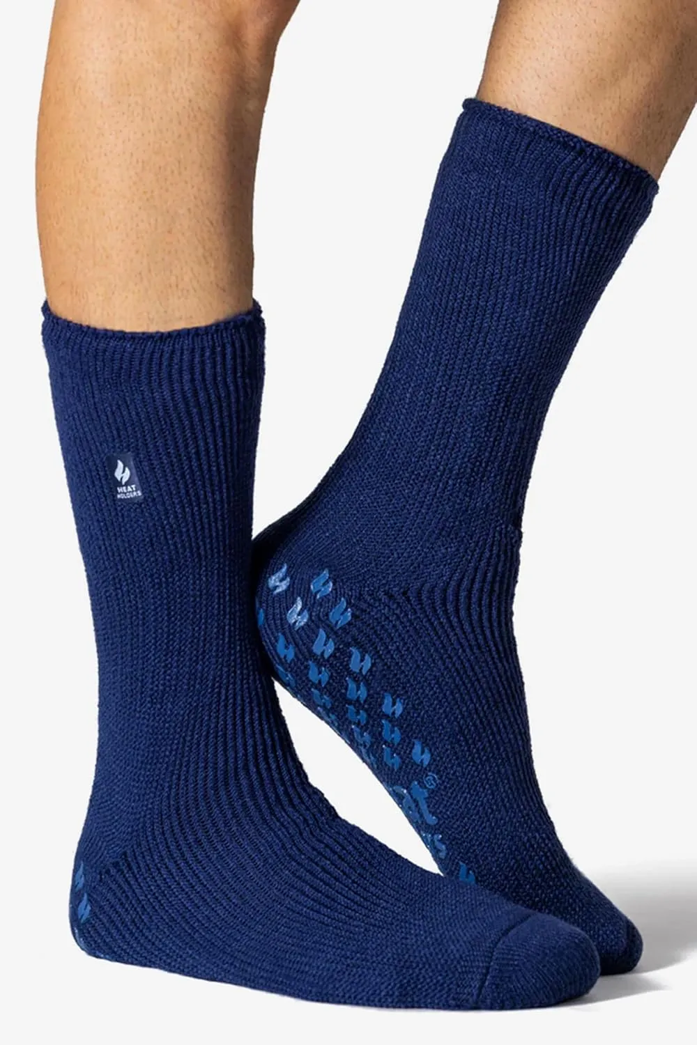 HEAT HOLDERS - Mens Thick 2.3 TOG Non Skid Thermal Slipper Socks with Grippers