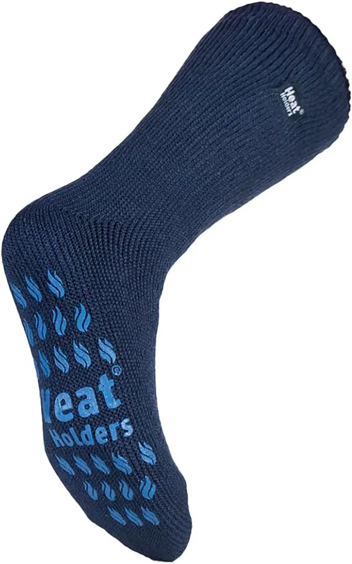 HEAT HOLDERS - Mens Thick 2.3 TOG Non Skid Thermal Slipper Socks with Grippers