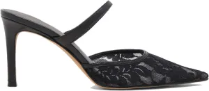 High Heel Mules for Women Closed Pointed Toe Slip On Heeled Mules with Strap Backless Casual Comfortable Dress Mule Heel Pumps