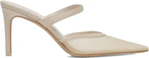 High Heel Mules for Women Closed Pointed Toe Slip On Heeled Mules with Strap Backless Casual Comfortable Dress Mule Heel Pumps