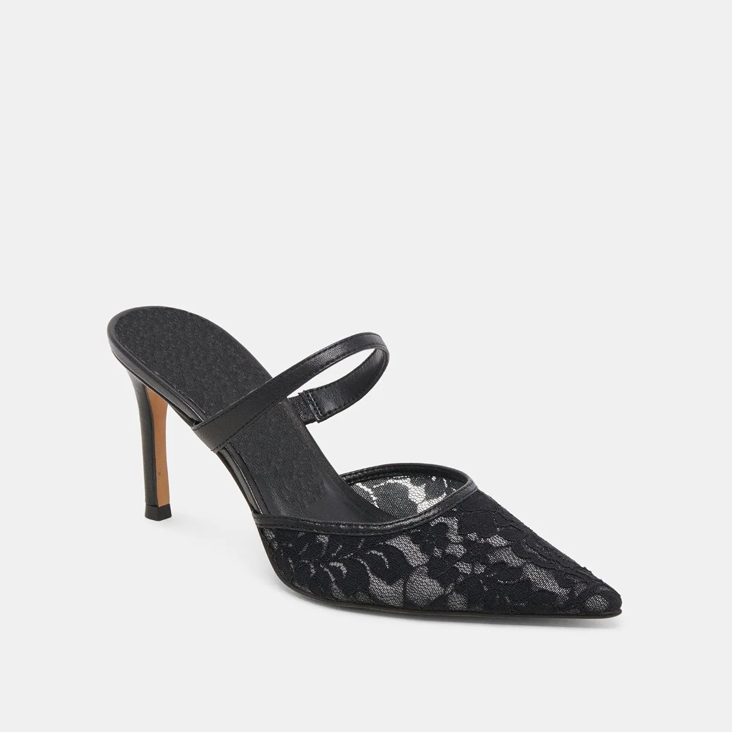 High Heel Mules for Women Closed Pointed Toe Slip On Heeled Mules with Strap Backless Casual Comfortable Dress Mule Heel Pumps