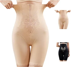 High Waisted Underwear for Women Tummy Control Zip Waist Trainer Shapewear Embroidered Backless Strapless Shapewear