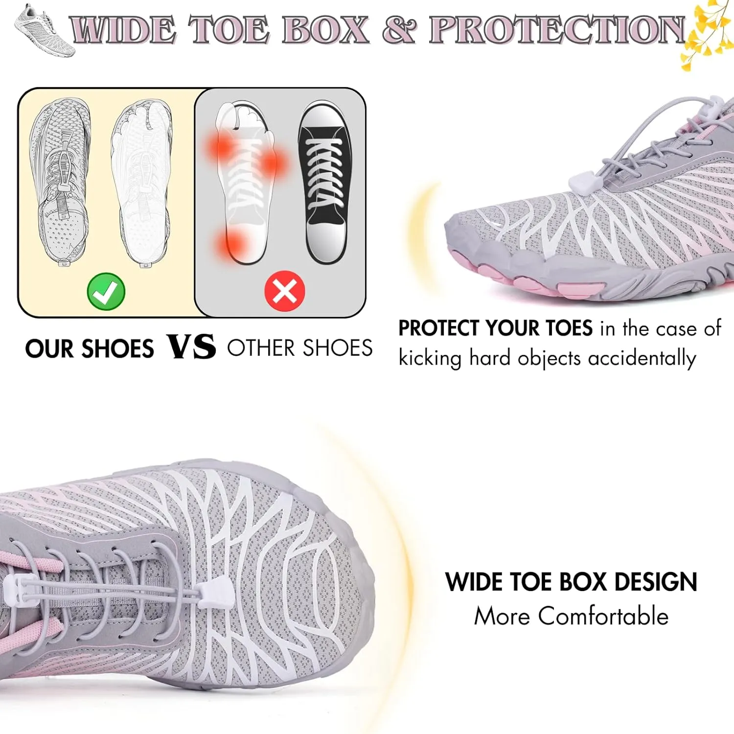 Hike Barefoot Shoes Women Men Minimalist Wide Toe Box Footwear Zero Drop Athletic Cross-Trainer Fashion Sneakers