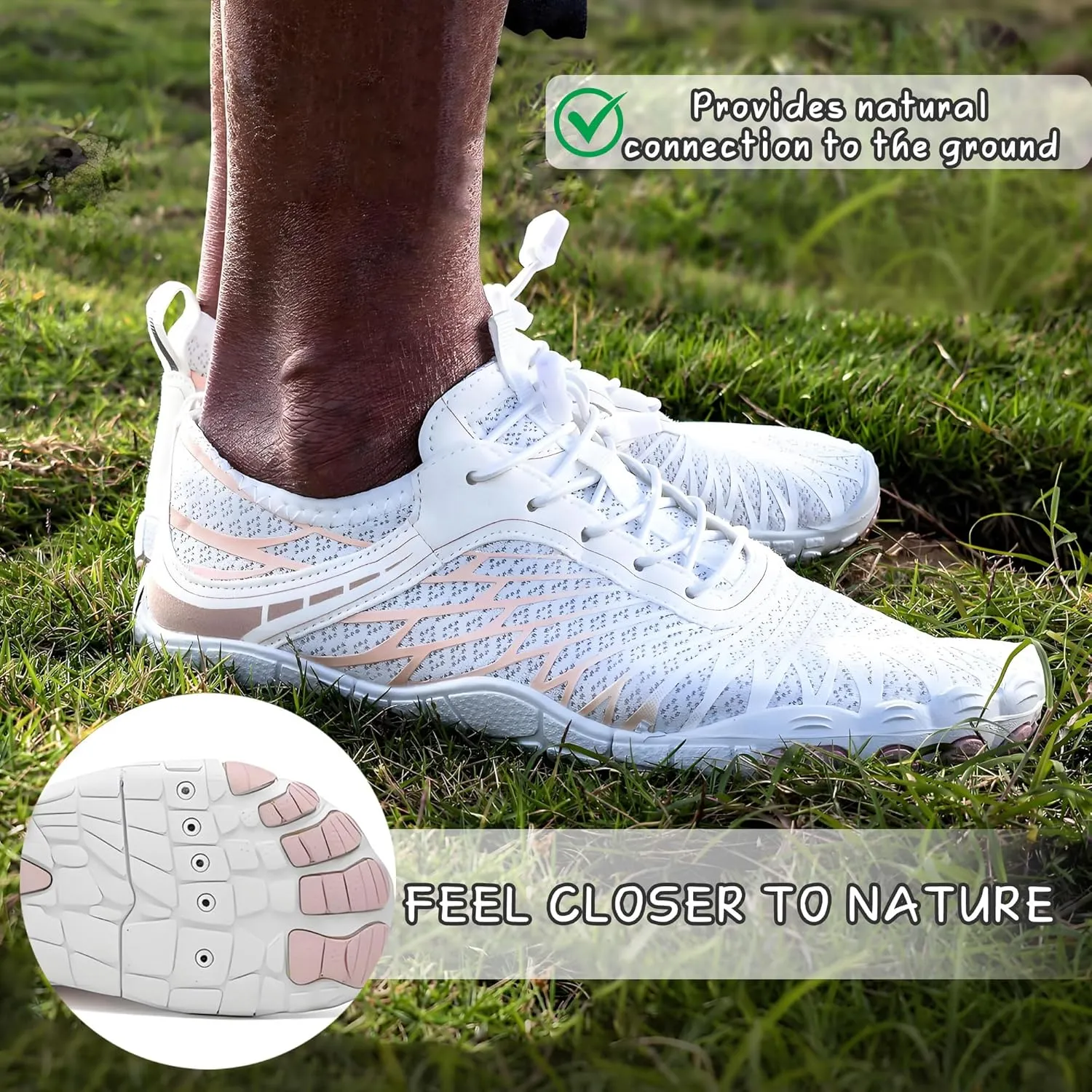 Hiking Barefoot Shoes,Wide Toe Water Shoes,Running Boots Sneakers,Athletic Footwear Trainer for Men/Women Unisex，Activity Fitness trackers