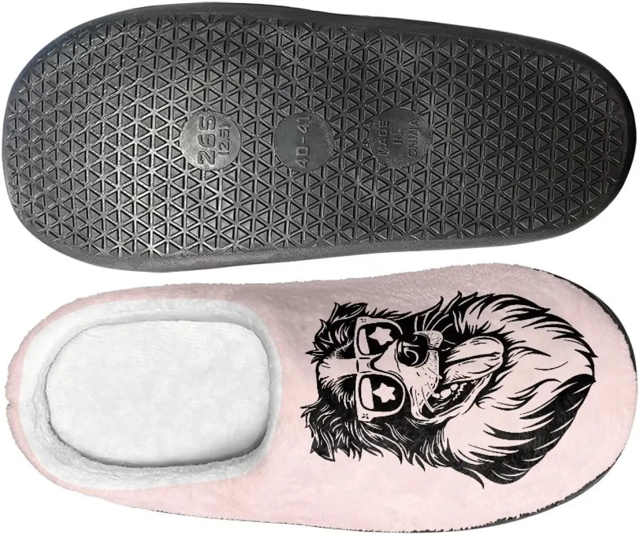 Home Fluffy Slippers, Soft Warm Scuff Slippers for Winter, Anti-Slip House Shoes for Indoor Outdoor